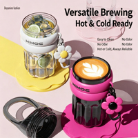 Gobelet en plastique portable de haute qualité, série couleur, pour les voyages et le camping, anti-fuite, sans BPA, tasse à café pour étudiants et couples
