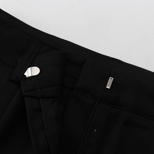 Front Fake <strong>Pockets</strong> Elegant Maxi Women's High Waisted <strong>Skirt</strong> Ladies Office Wear Long <strong>Black</strong> <strong>Skirts</strong> - Product Image 5