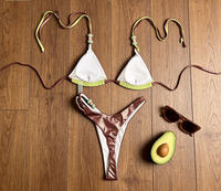Set Bikini Thong Manik-manik Berkilau Trendy untuk Wanita Ukuran S-L