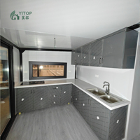 Casa Contenedor Plegable de 20 pies, Oficina Móvil Modular, Casas Prefabricadas Personalizadas de 2 Dormitorios, Casa Contenedor Expandible de 37 m² Personalizada