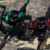 Ensemble canne à pêche HASIDA MS-X à action rapide avec pièces métalliques, système d'alarme, canne en carbone haute performance et moulinet baitcasting à double frein