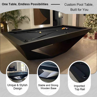 Table de billard de luxe en bois massif de style américain direct d'usine avec coussin en ardoise et poche en cuir pour le billard à la maison