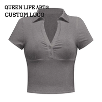 T-shirt d'été personnalisé pour femme, idéal pour le tennis, avec motif imprimé 3D, en denim, batik, popeline, tissu peigné, coupe ajustée