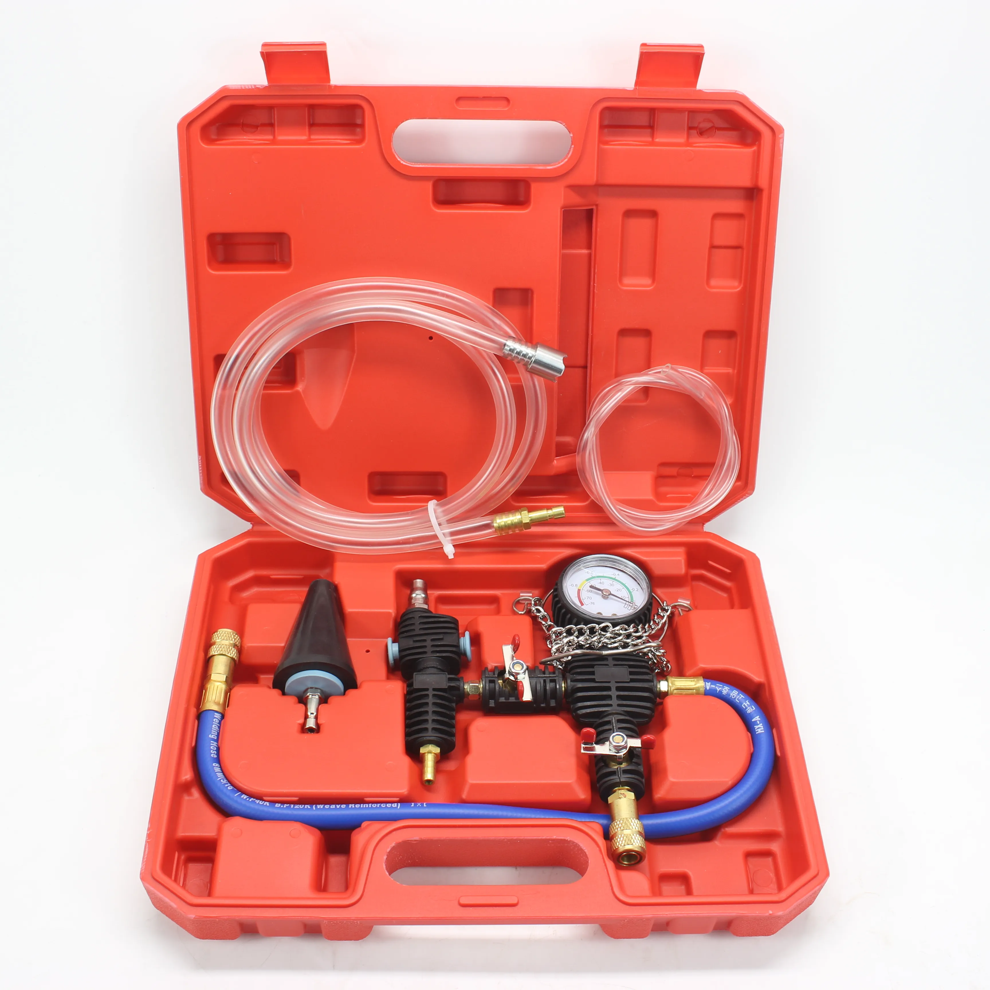 4 pcs Auto Car Universal Radiator Cooling System Vacuum Purge and Refill Kit with Carrying Case