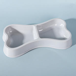 Tidak beracun dipersonalisasi daur ulang anjing murah tebal batang lucu berbentuk tulang hewan peliharaan makanan air plastik mangkuk dangkal hijau - Product Image 3