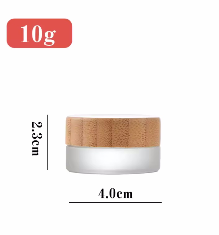 Factory Direct Sale Frosted Glass Bottles Wholesale Cream Cosmetic Jars With Bamboo Lid for Cosmetic Packaging