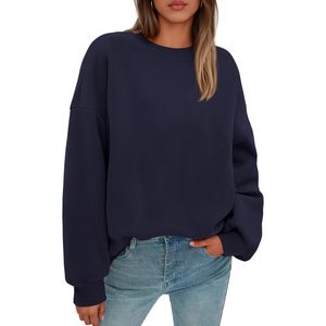 Sudadera Oversize de Cuello Redondo para Mujer FOXA, de Manga Larga, Forro Polar, para Otoño e Invierno - Product Image 1