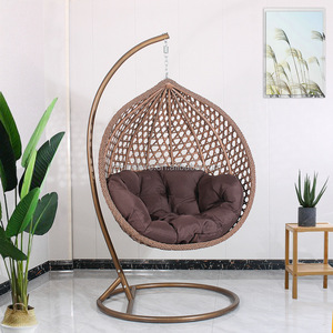 Hanging <b>Chair</b> With <b>Round</b> Frame Rattan Hanging Egg Garden Rattan Swing <b>Chair</b> - Product Image 6