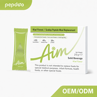 Poudre de remplacement de repas nutritionnelle en sachets, saveur kiwi, riche en fibres et en protéines, personnalisable en gros, OEM ODM, marque privée, qualité alimentaire