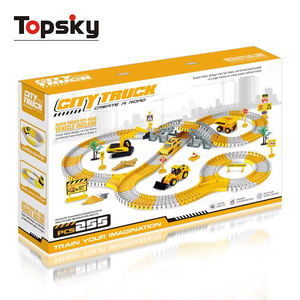 Plástico DIY Ingeniería eléctrica pista coche juguete carrera <span class=keywords><strong>tren</strong></span> ferrocarril camión vehículo ranura juguete para niños - Product Image 6