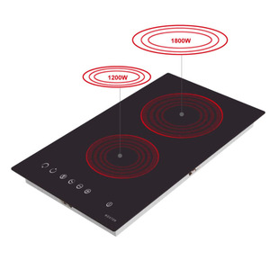 Commandes tactiles 3000W intégrées dans la cuisinière en céramique <span class=keywords><strong>Domino</strong></span> de 30cm à <span class=keywords><strong>2</strong></span> zones - Product Image 2