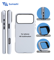 Coque de téléphone 3D HD par sublimation PC+TPU 2-en-1 mate anti-traces de doigts imprimée pour iPhone 17 16 15 14 13 Pro Max Vente en gros