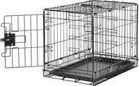 Cage pour chien en métal, cage intérieure filaire avec design pliable, double porte, plateau en plastique amovible, style classique de luxe pour animaux de compagnie
