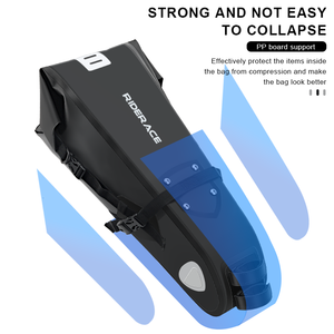 RIDERACE-sacoche de selle de vélo de route étanche 10L pour VTT, grande capacité, pliable, queue arrière, coffre - Product Image 2