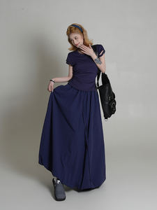 Jupe midi ample à taille haute verte pour femmes, nouvelle jupe longue décontractée de style coréen pour l'automne, polyvalente, style A - Product Image 5