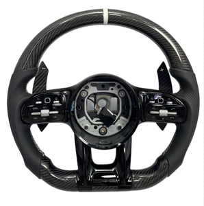 Volant sport <span class=keywords><strong>AMG</strong></span> en cuir et fibre de carbone pour <span class=keywords><strong>Mercedes</strong></span> Benz <span class=keywords><strong>C</strong></span> E S G GLE GLS GLC CLS W213 W222 W205 C63, nouvelle édition améliorée - Product Image 1