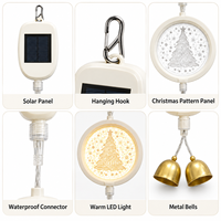 Lampe solaire suspendue pour jardin, étanche, librement combinable, lumière LED ronde en acrylique, motif personnalisé, décoration extérieure