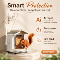 Mangeoire à oiseaux professionnelle avec caméra 4K HD, alimentation solaire sans fil, niche extérieure intelligente avec identification des espèces et station de détection automatique de nourriture