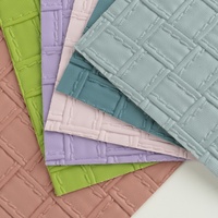 Material de Cuero Sintético PVC Rexine con Textura de Cuadros Tejidos en 3D de 1.1 mm para Tapicería, Decoración, Ropa de Cama, Manualidades, Cojines, Zapatos y Carteras