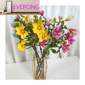 Flor Artificial de Alta Calidad, Estilo Moderno, Rama Corta, 3D, 5 Cabezas, <span class=keywords><strong>Magnolia</strong></span> <span class=keywords><strong>Yulan</strong></span> - Product Image 6