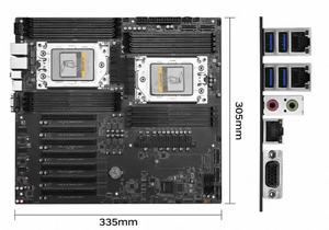 เมนบอร์ดเซิร์ฟเวอร์ H12D-16D สำหรับซีรีส์ EPYC 7002/7003, รองรับ DDR4 สูงสุด 16 ช่อง, 4TB, 7 PCIe 4.0 x16, อีเธอร์เน็ต 2.5G และระบบจัดการ IPMI - Product Image 3