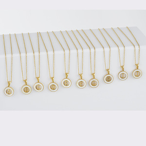 Zogxin Letter A Pendant Necklace Gold Plated Stainless Steel Round Chain Women's Fashion Jewelry Everyday Wear - Product Image 3