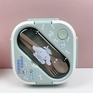 Lonchera Bento Sanrio Kuromi My Melody Hello Kitty de 3 Compartimentos, Doble Nivel, a Prueba de Fugas, Ecológica, de Plástico de Grado Alimenticio, Apta para <span class=keywords><strong>Microondas</strong></span> - Product Image 5