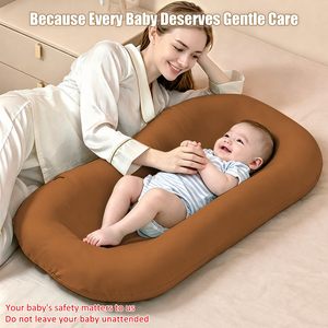 Cuna de Bebé Transpirable de Algodón Orgánico Suave para el Tiempo Boca Abajo, Juego y Cambio de Pañales, Uso Supervisado - Product Image 3