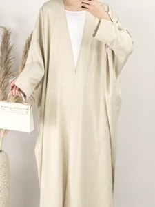 Abaya Cardigan à Manches Longues pour Femme, Coupe Ample, Vêtement Musulman Respirant en Polyester pour la Prière et le Quotidien - Product Image 1