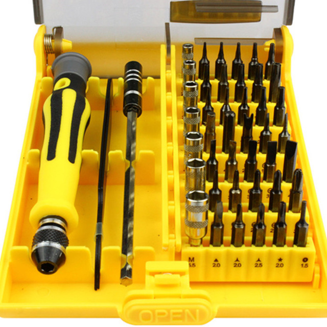 45 in 1 Chrome Vanadium Precision Screwdriver Tool Kit Magnetic Screwdriver Set for Phone Tablet Compact Repair Maintenance Tool