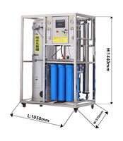 Système d'osmose inverse 500LPH 3200GPD avec réservoir de stockage pour station de remplissage d'eau commerciale 304SS