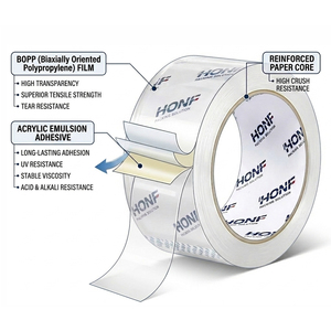 Cinta de Embalaje BOPP Super Transparente de Alta Resistencia para Sellado de Cajas, Envío, Almacén, Embalaje de Comercio Electrónico, Fuerte Adhesión, Cinta Duradera - Product Image 2
