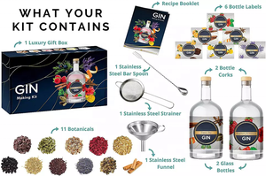 Kit de fabrication de gin et whisky <span class=keywords><strong>sans</strong></span> <span class=keywords><strong>alcool</strong></span> réutilisable YSbar avec entonnoir en bois, doseur, pierres à whisky – Accessoires de <span class=keywords><strong>bar</strong></span> personnalisables en couleur - Product Image 4