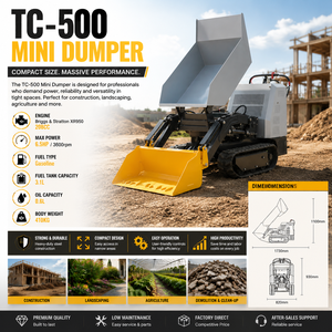 Oferta Especial Envío Gratis Mini Dumper de Orugas Barato EPA CE EUR5 Transportador de Orugas de Goma Pequeño Operado Manualmente - Product Image 2