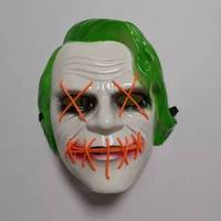 Vente en gros de masques de fête d'horreur au néon, masques de fête d'horreur effrayante Led, Costume de Cosplay El Dj Party Light Up Mascara Glow carnaval décorations
