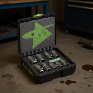 Fasano <b>Socket</b> Set 10 Pc Metric Chrome Vanadium Steel For Auto Repair Tools - Product Image 3