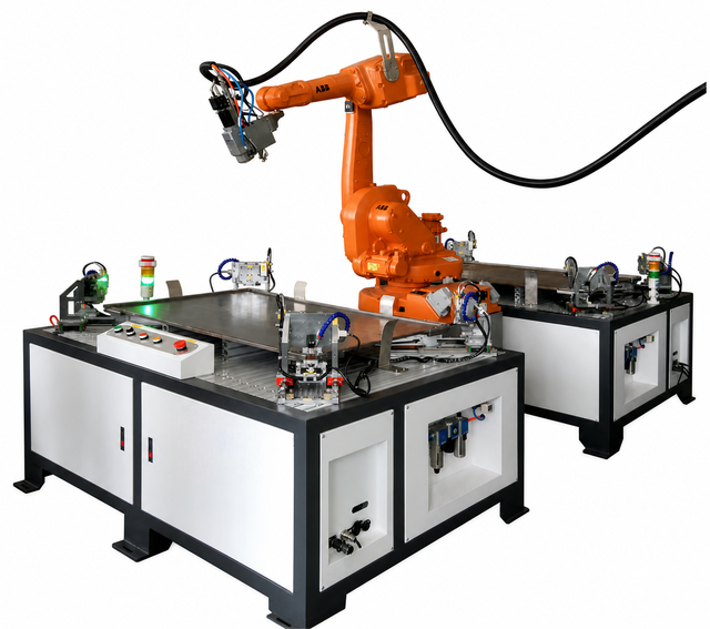 OEM Fixture Turnkey Welding Cell for Automotive Components and Sheet Metal Production Cell Automatic Robot Laser Welding Machine