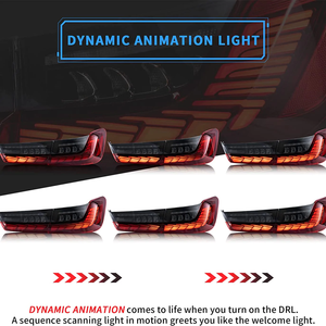 Feux arrière VLAND OEM Dragon Scale Smoked OLED GTS pour <span class=keywords><strong>BMW</strong></span> G20 G80 M3 <span class=keywords><strong>320i</strong></span> 330i M340i <span class=keywords><strong>Xdrive</strong></span> 2018-2024 - Product Image 4