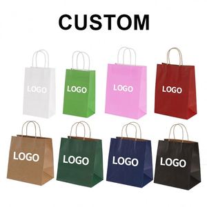 Bolsa de Papel Kraft con Asa, Impresión de Logotipo Personalizado al por Mayor, Bolsa de Compras de Papel Reciclable Personalizada - Product Image 2