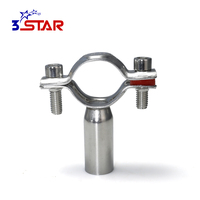 Pince de support de tube de tuyau en acier inoxydable réglable métrique argent ISO certifié CE raccords de fixation pour tuyau d'eau
