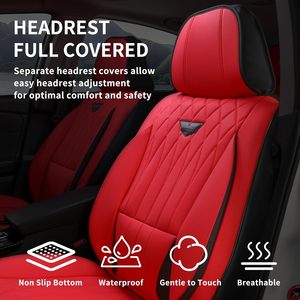 Housses de siège avant de voiture semi-personnalisées EKR, protection de siège en cuir <span class=keywords><strong>auto</strong></span>, coussins imperméables universels pour la plupart des voitures, berlines, SUV - Product Image 2