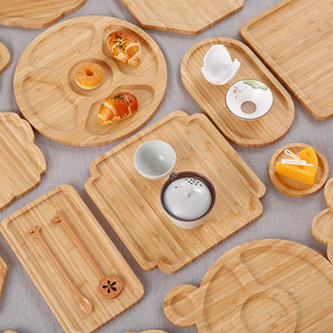 Juego de bandejas de servir de bambú, 3 piezas, rectangulares con bordes redondeados para uso en la cocina del hogar - Product Image 4