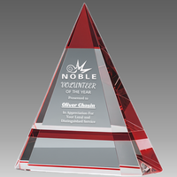 Trophées créatifs de pyramide de cristal sur mesure Récompenses de fin d'année Trophée de la médaille commémorative de la réunion annuelle des entreprises