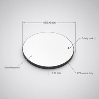 Disco Cerámico Piezoeléctrico PZT4 de 50 mm y 2 mm, Transductor Ultrasónico de 1 MHz