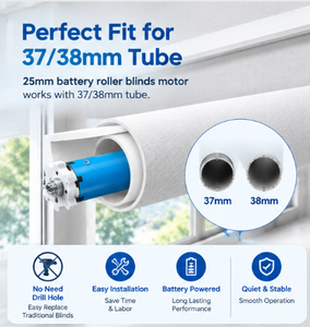 Persianas Enrollables Inalámbricas Sin Taladro, Modernas, Opacas, Inteligentes, Motorizadas, Persianas Romanas Superiores e Inferiores, Motor para <span class=keywords><strong>Cortinas</strong></span> - Product Image 2