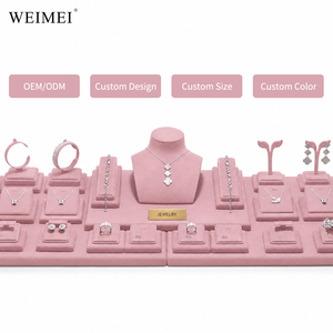 Présentoir de bijoux en microfibre OEM personnalisé pour comptoir de magasin, buste de présentation pour bagues, colliers, boucles d'oreilles, bracelets, accessoires de vitrine de bijouterie - Product Image 2
