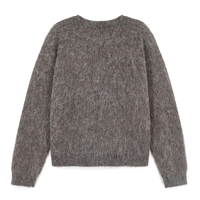 Pull en mohair surdimensionné pour homme avec logo personnalisé, style streetwear, tricoté duveteux, coupe carrée vintage de luxe, pull d'hiver