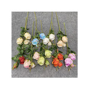 Commercio all'ingrosso moderno Design innovativo lungo 3 teste gomma Zixia fata <span class=keywords><strong>rosa</strong></span> artificiale Fower dekoration - Product Image 1