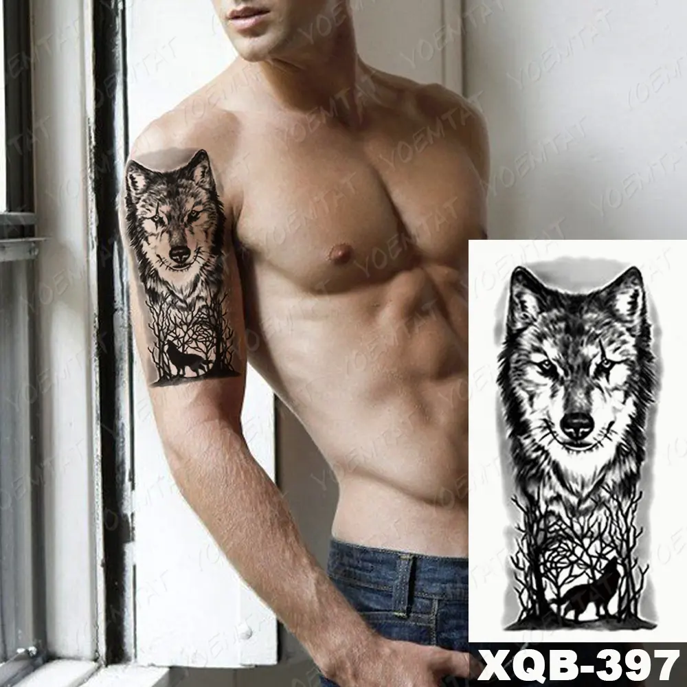 Tattoo Stickers Manufacture Professional Lion Men Tattoo Body Stickers Temporary Printer Tatu Stencil On Skin Tattoos Printer Stencil