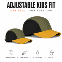 Casquette de baseball 5 panneaux pour enfants, motif color block, réglable, pour garçons et filles, chapeau de soleil pour tout-petits, logo personnalisé, unisexe, sports de plein air